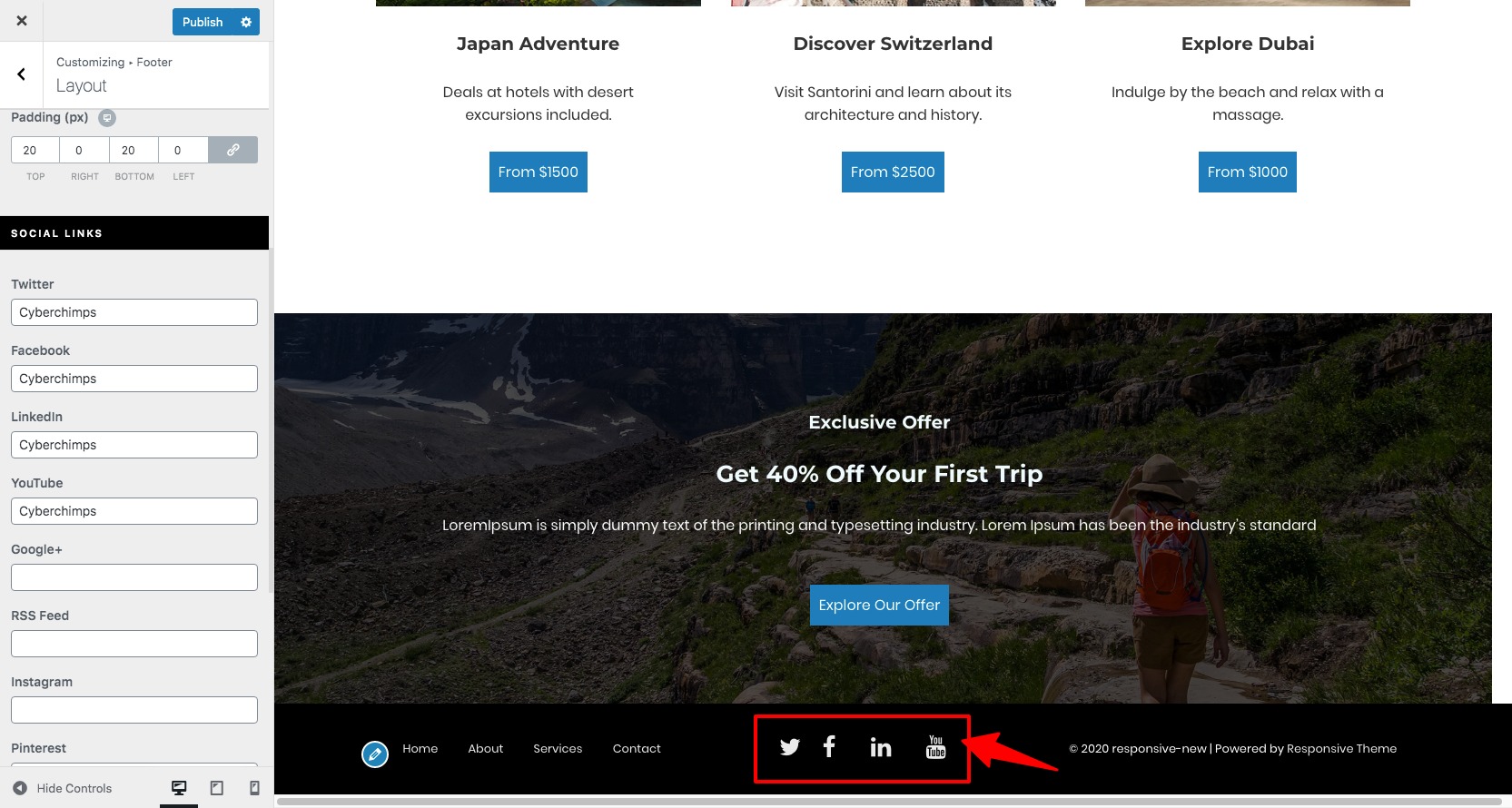 add social links