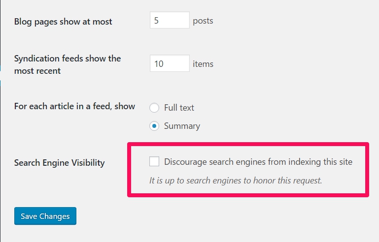 Visibility Settings