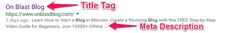 Title Tags and Meta Description