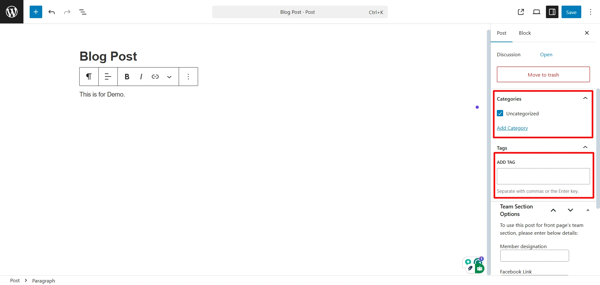 Categories and Tags