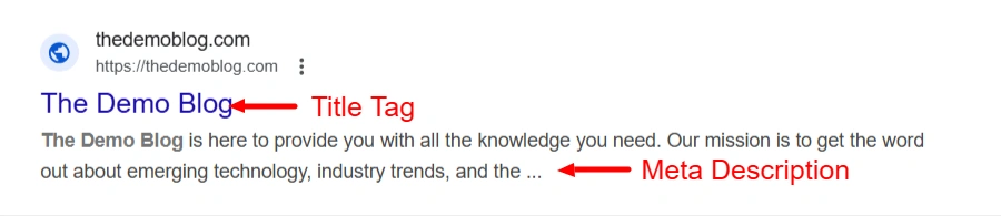 Title Tags and Meta Description