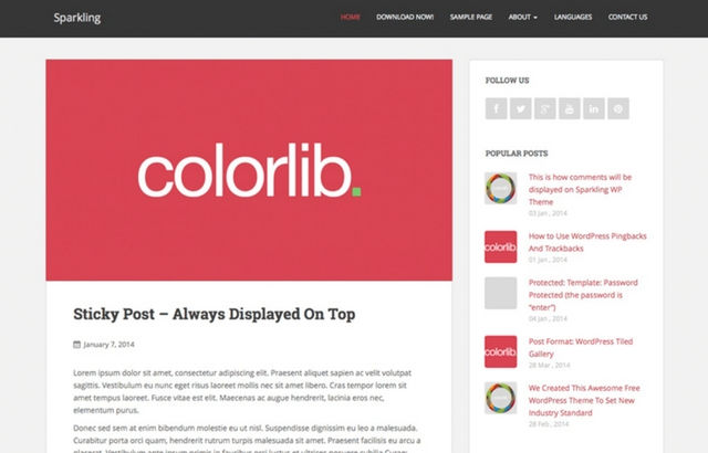 Sparkling WordPress Theme