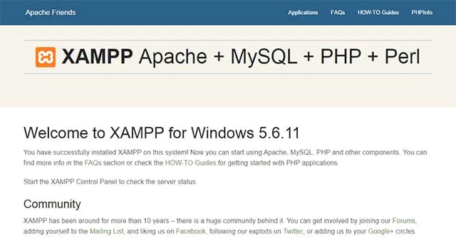 WordPress XAMPP Page appearance