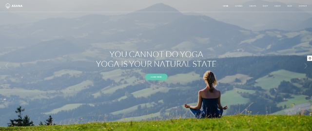 Asana Yoga-centric WordPress theme