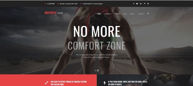 Infinite multipurpose WordPress fitness theme