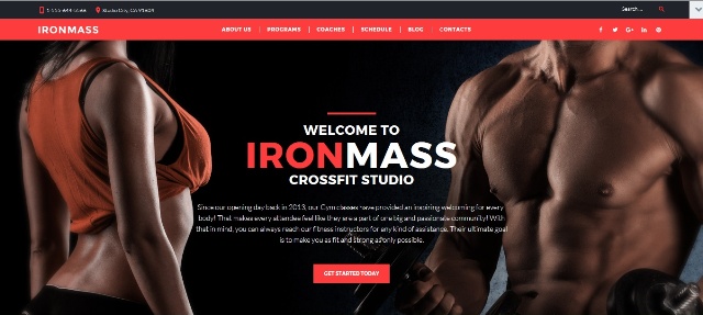 Responsive WordPress fitness theme