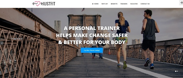 Justfit versatile WordPress fitness theme