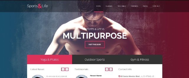 Sports & Life flexible WordPress fitness theme