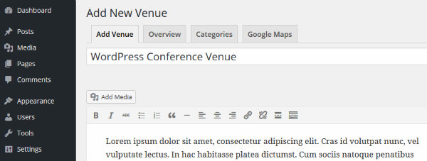 Adding Venue Details with Event Espresso