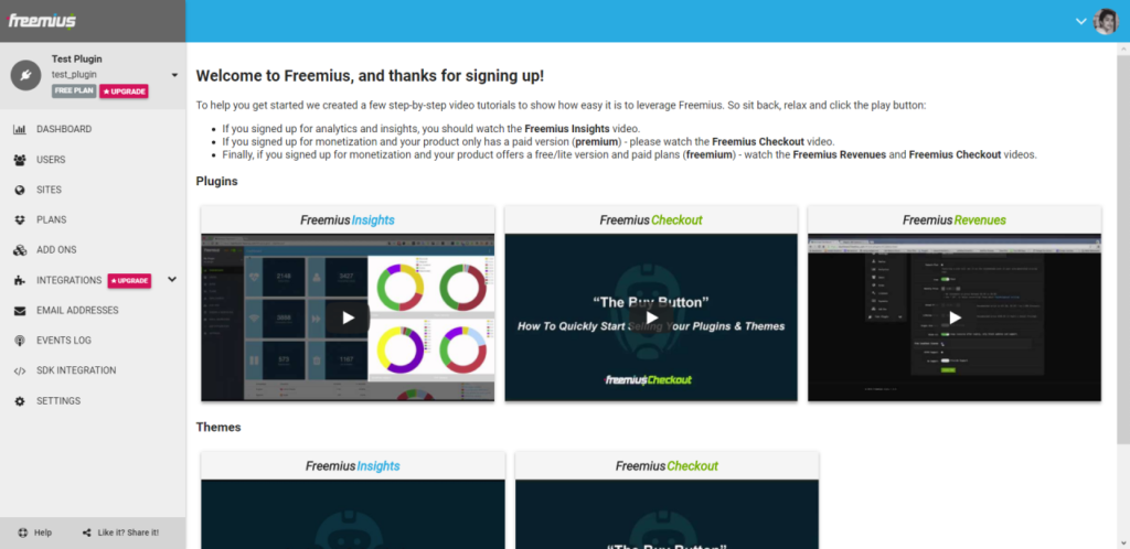 Freemius Dashboard