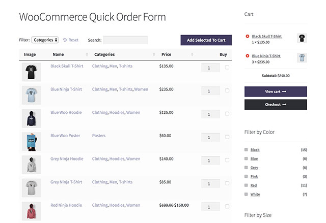 WooCommerce Order Form