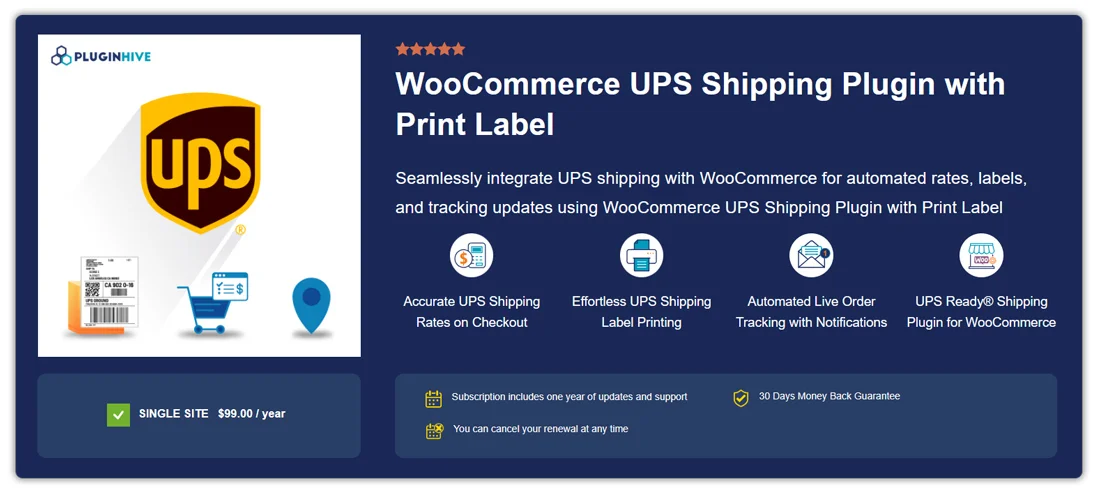 WooCommerce UPS Shipping Plugin with Print Label