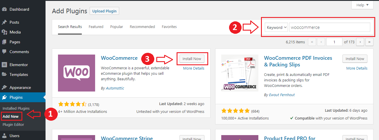 Install WooCommerce