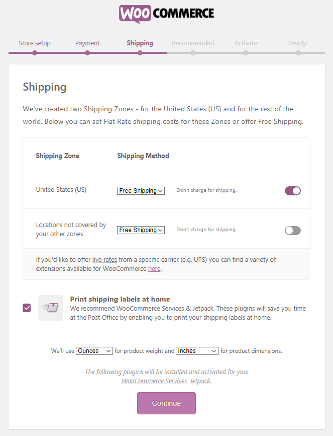 shipping details