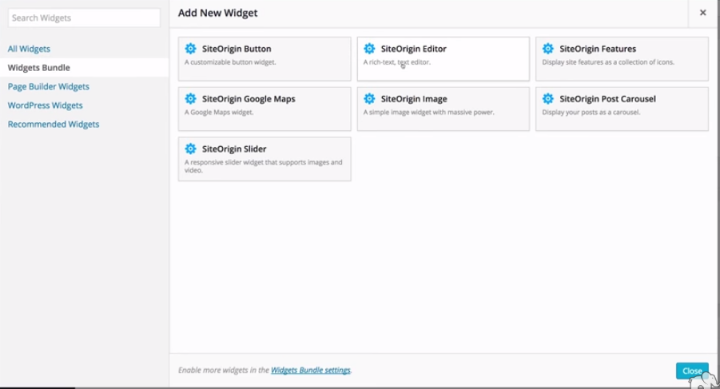 Siteorigin page builder