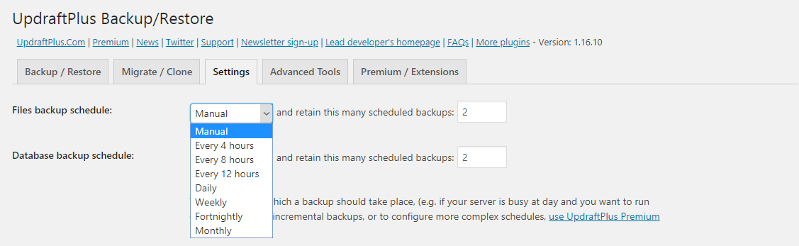 UpdraftPlus Backup/Restore