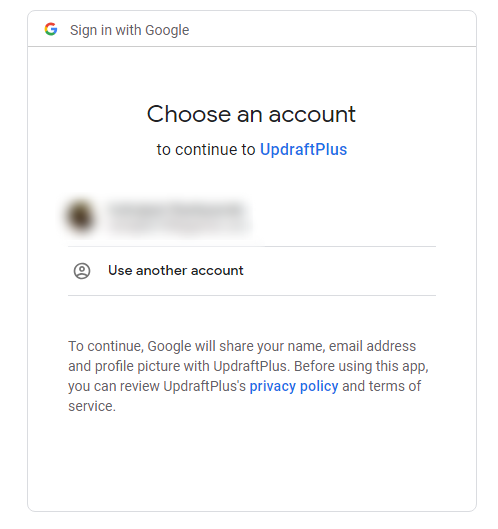 Choose account