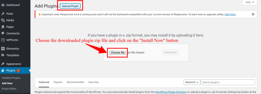 Upload the plugin