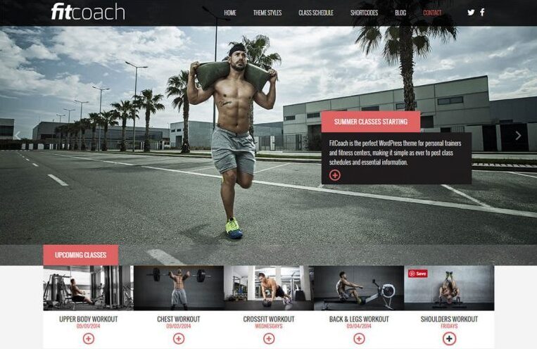 Fit coach fitness WordPress theme
