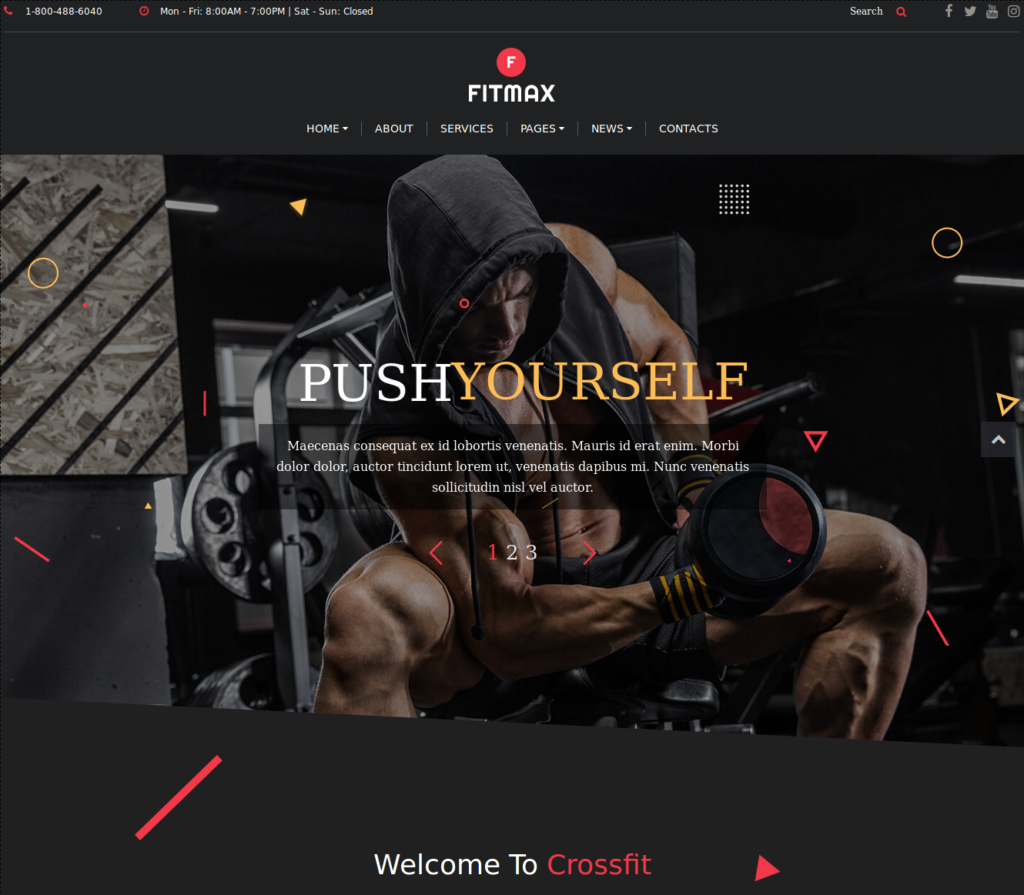 fitmax fitness WordPress theme