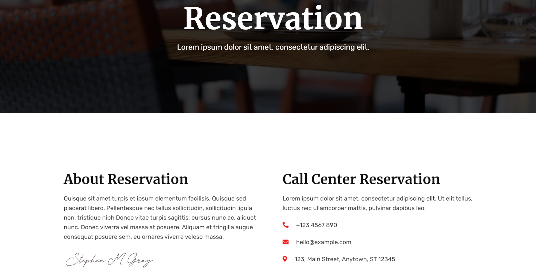 Restaurant website template
