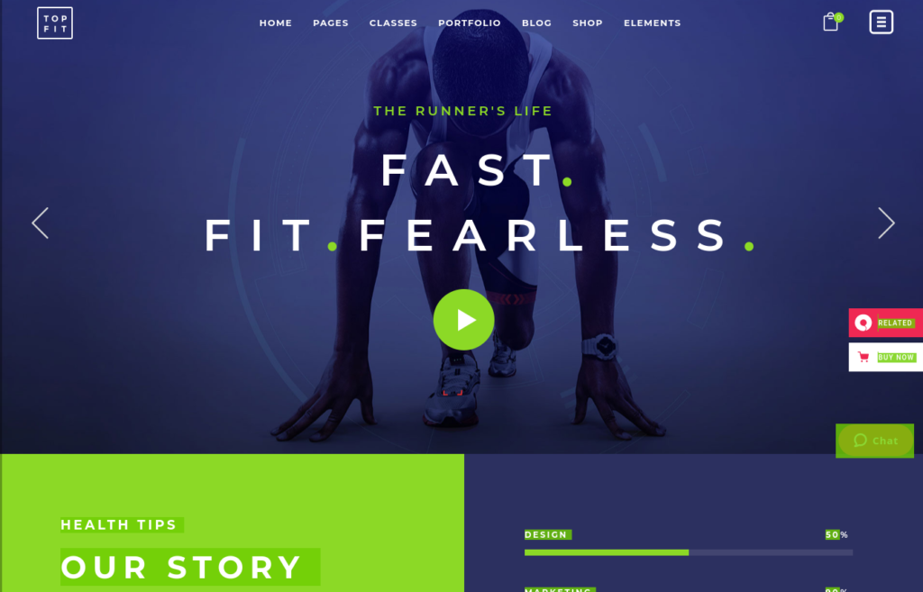 TopFit fitness WordPress theme