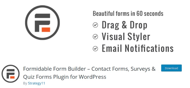 Formidable forms- WordPress form plugin