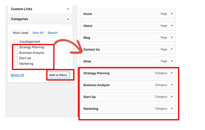 WordPress- create a sub-menu item