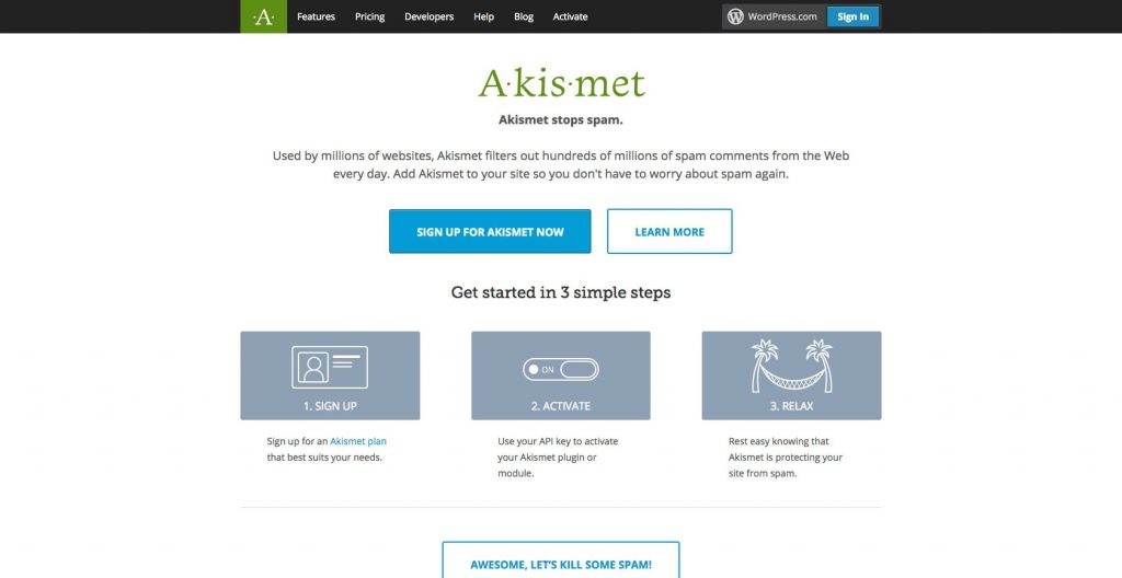 Akismet Spam Protection for WordPress