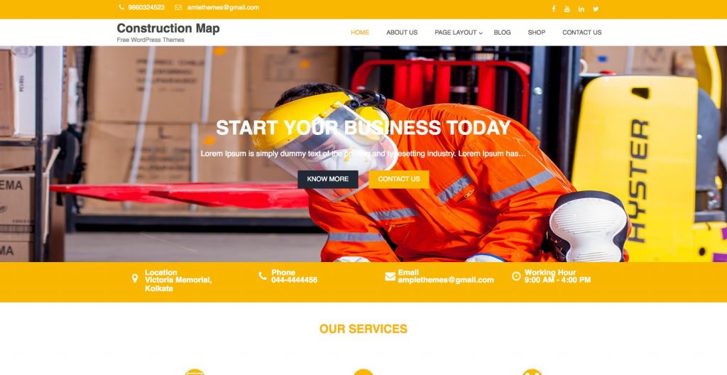 Construction map- Free WordPress construction theme