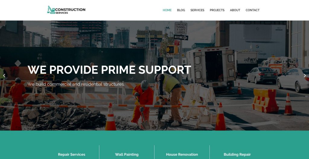 Construction WordPress theme
