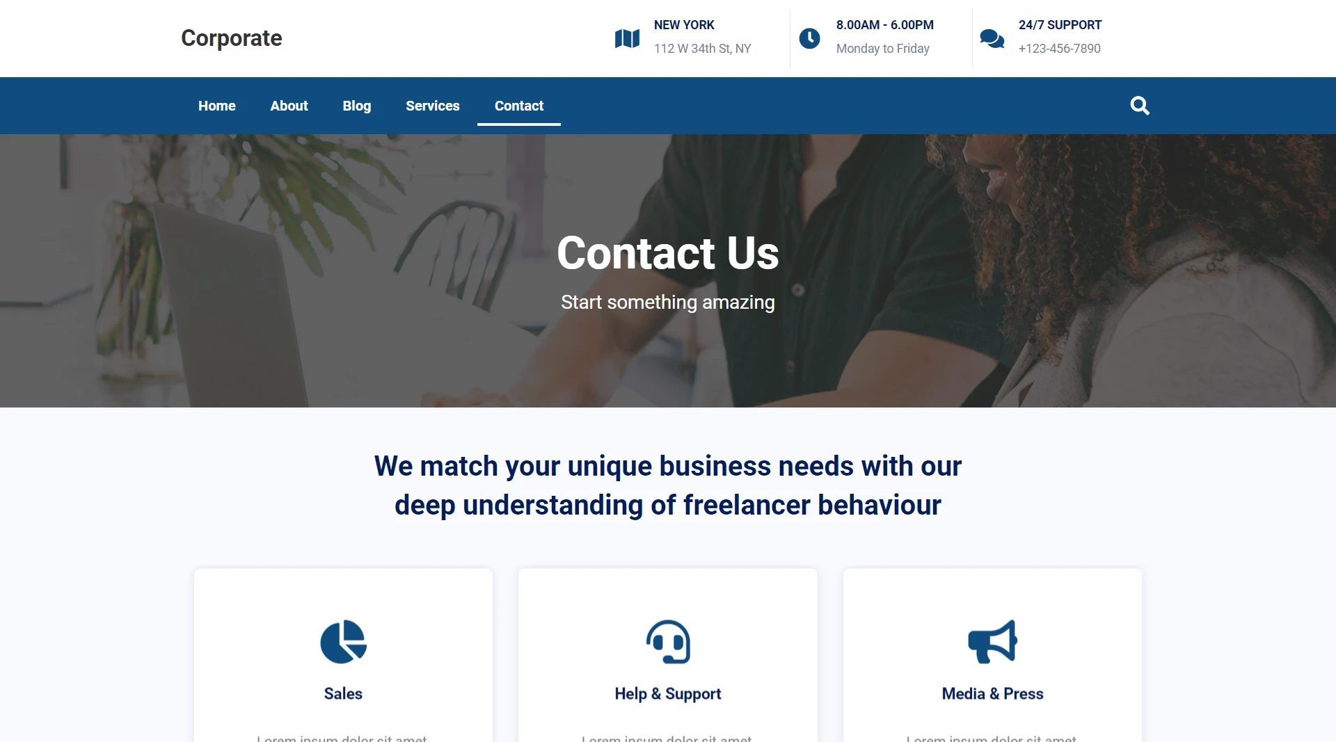company website templates