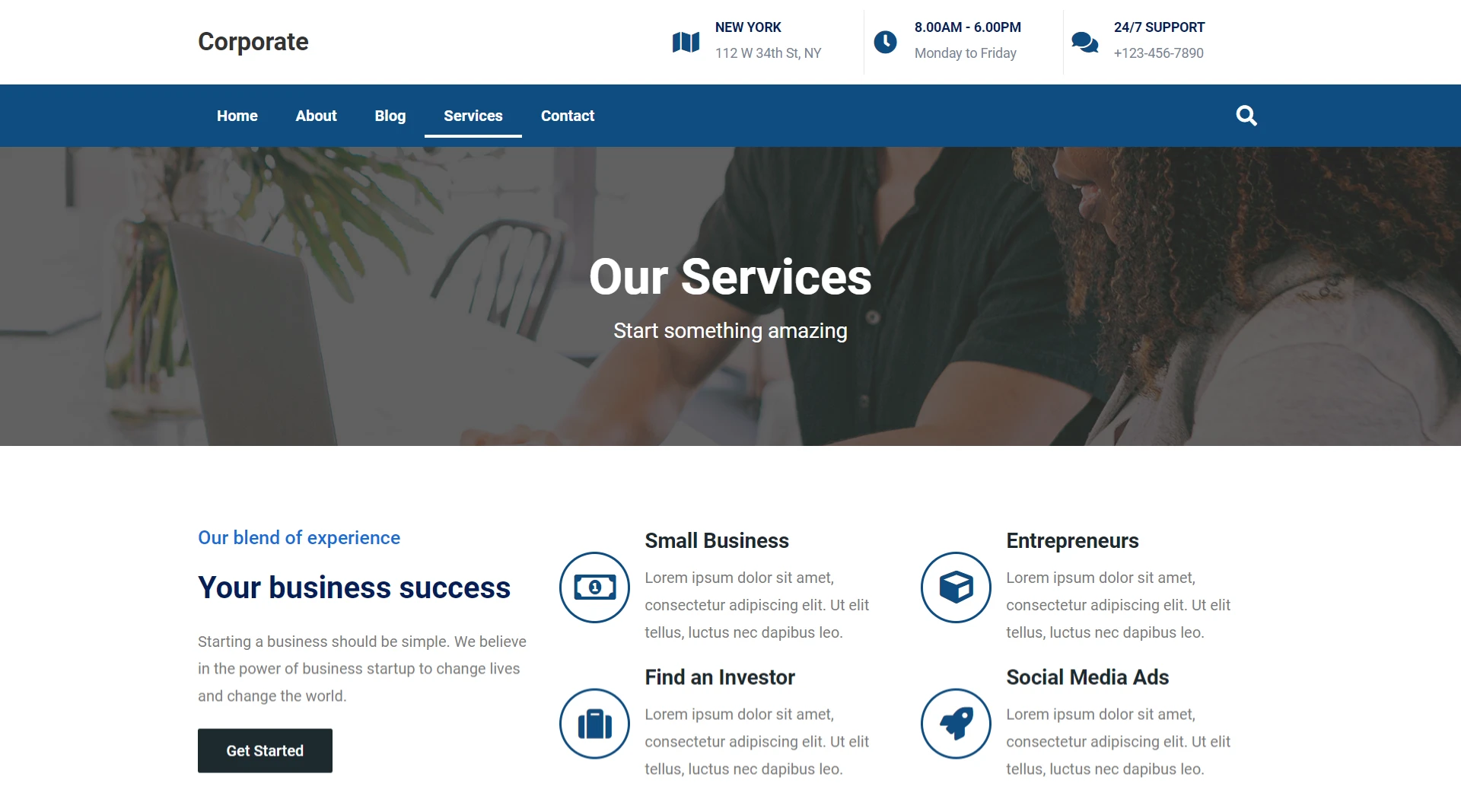 business website template