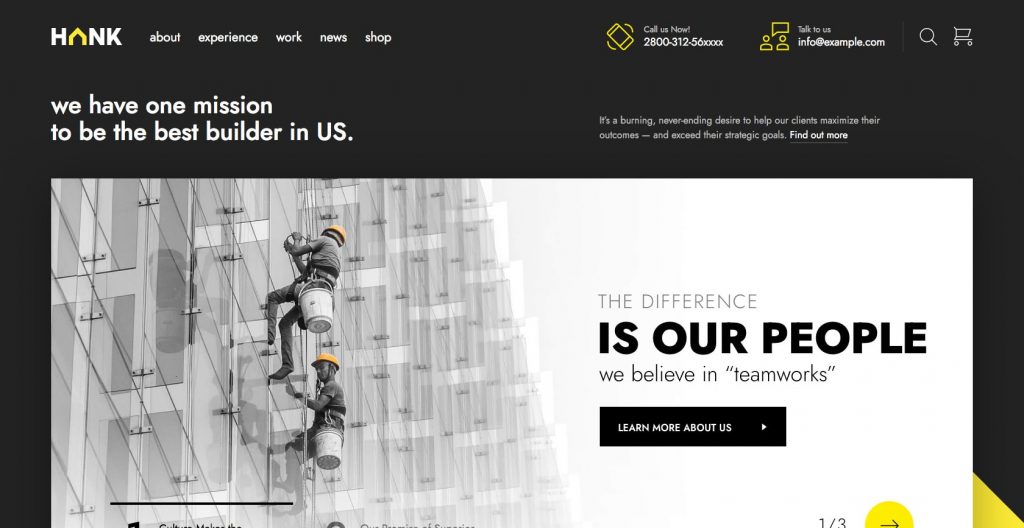 Hank- WordPress construction theme