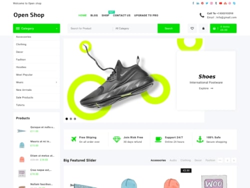 Open Shop- Free WooCommerce WordPress theme