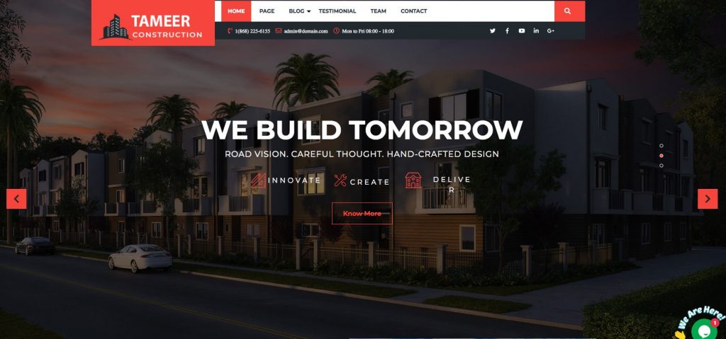 Tameer Construction- Free WordPress construction theme