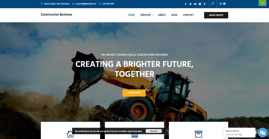 Construction Business- Free WordPress construction theme