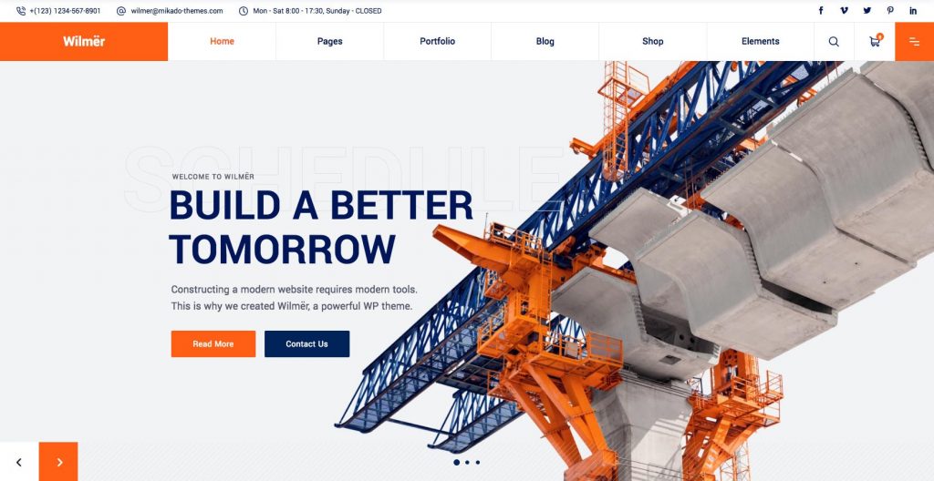 Wilmer- WordPress construction theme