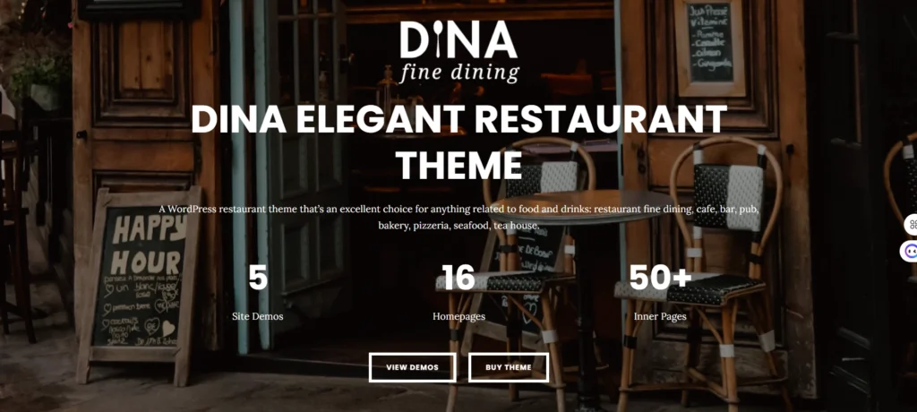 Tavern Restaurant WordPress Theme Dina