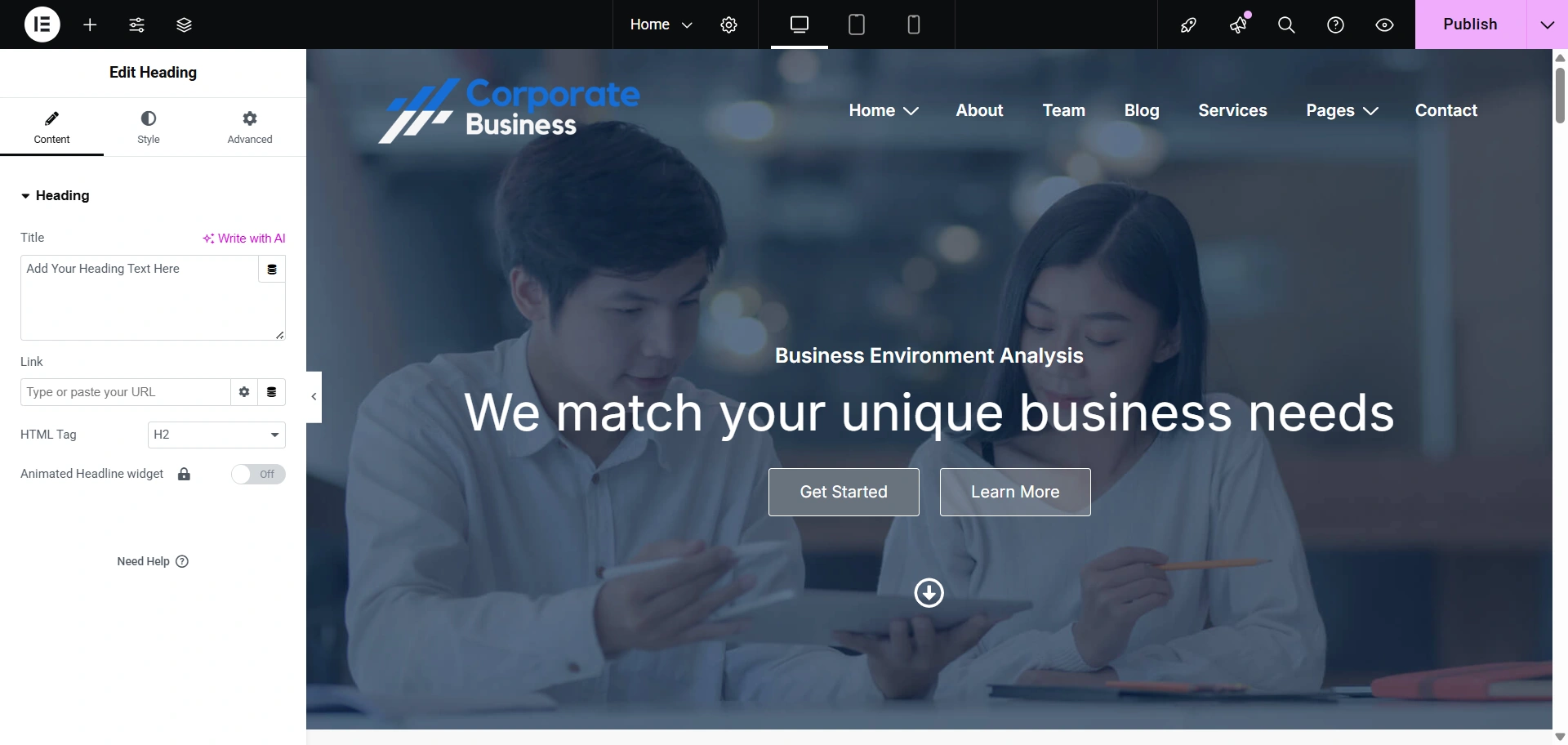 Update Business Site