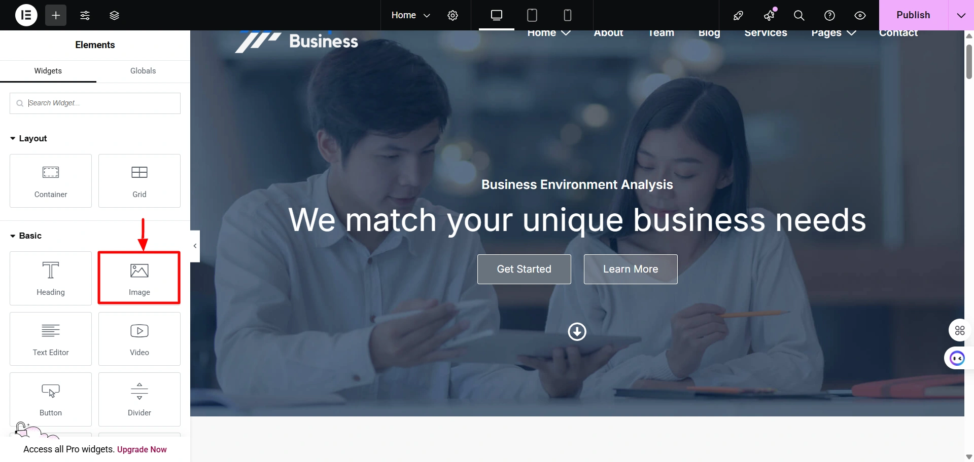 add image widget