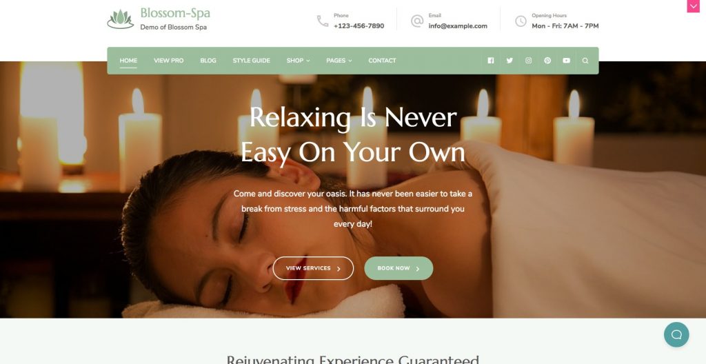 Blossom Spa Hair Salon WordPress theme
