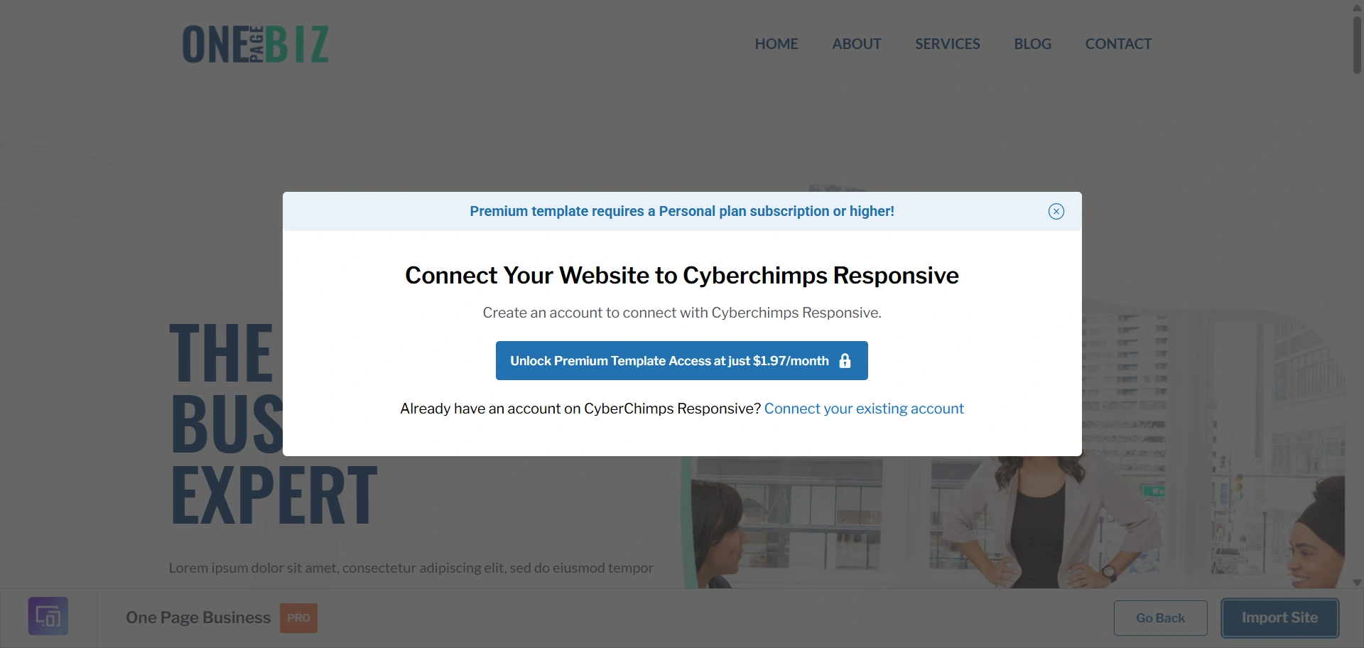 Connect site for buisness template