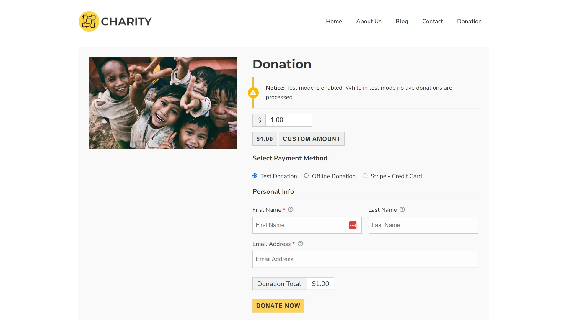 fundraiser website template