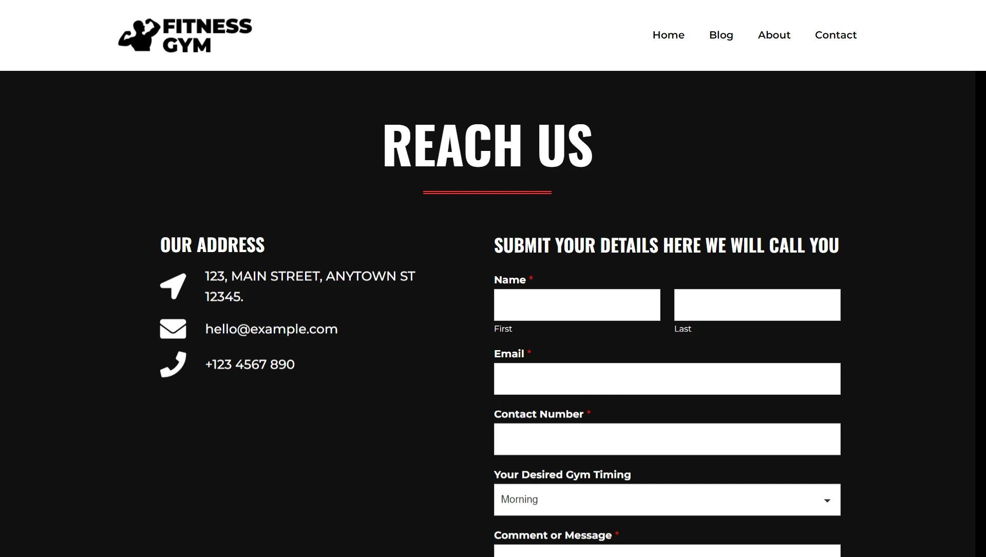 gym web templates