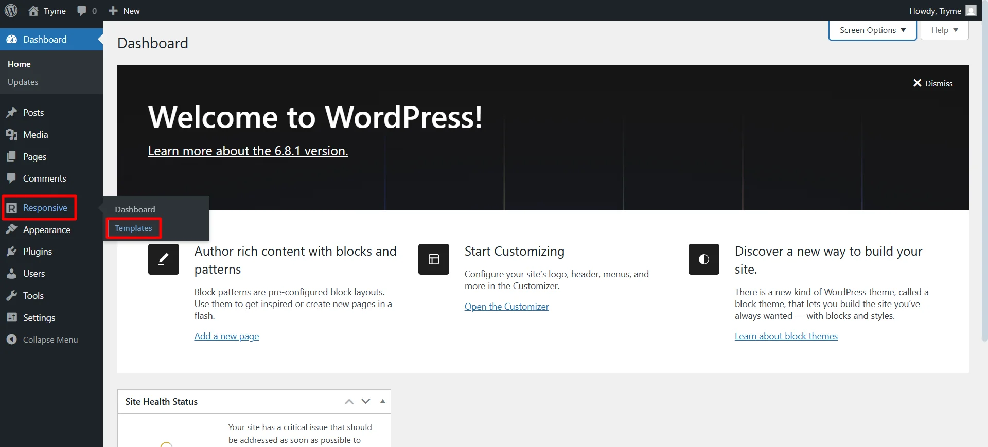 Responsive > Templates