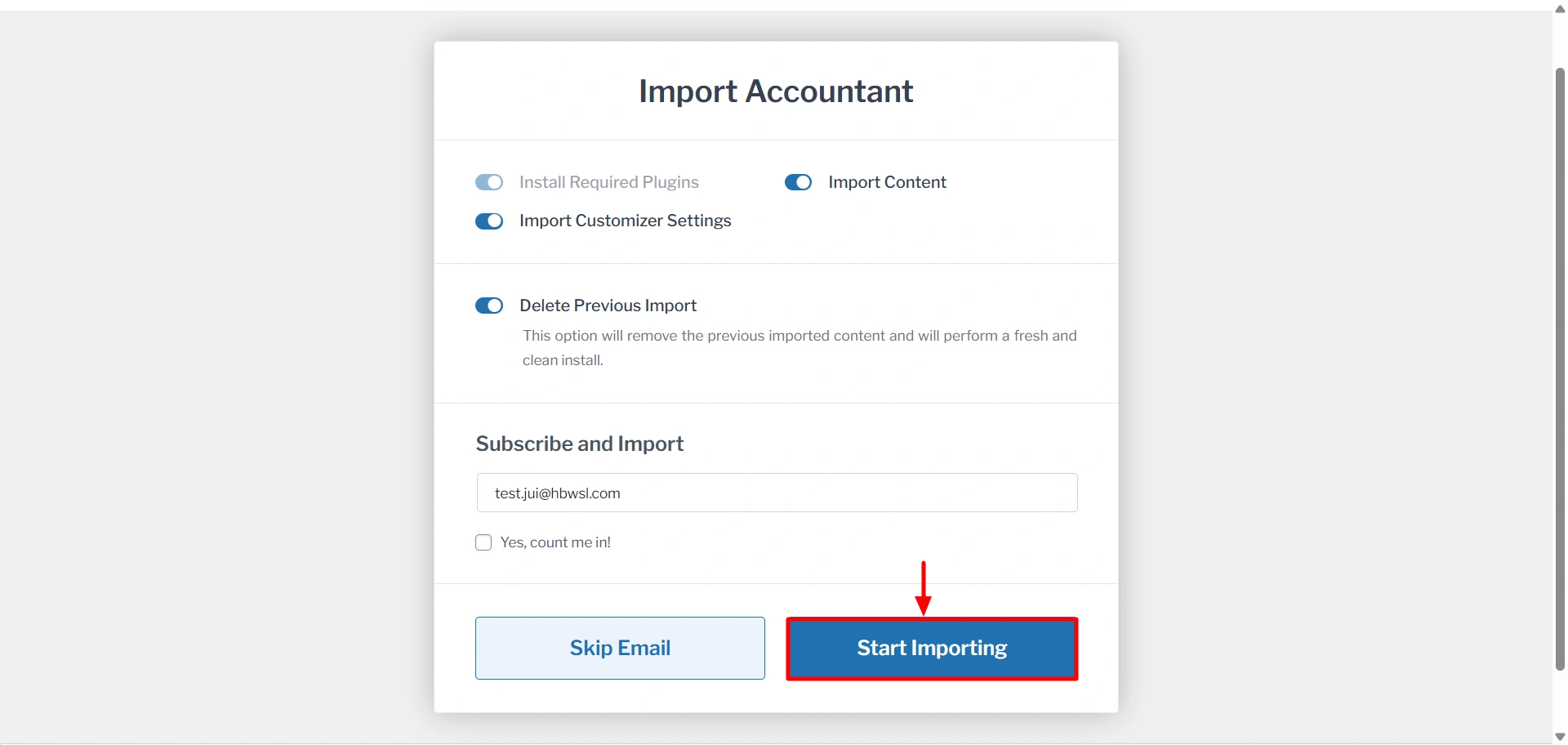 Start importing