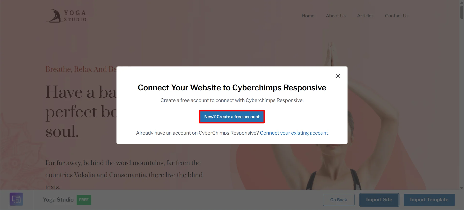 Creaet a free account