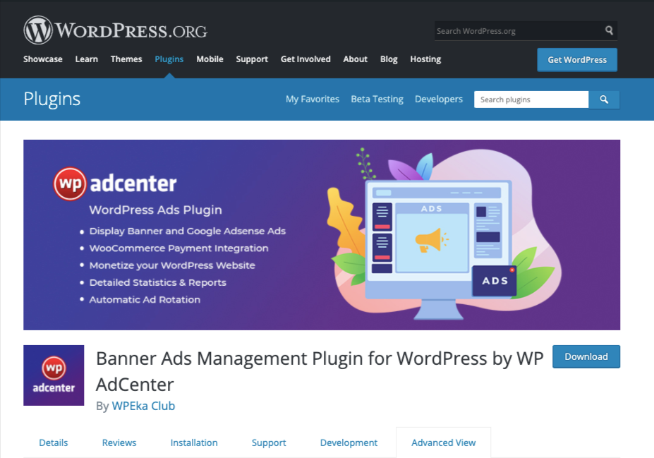 WordPress ads plugin - WP AdCenter