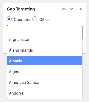 Geotargeting- WordPress ads plugin